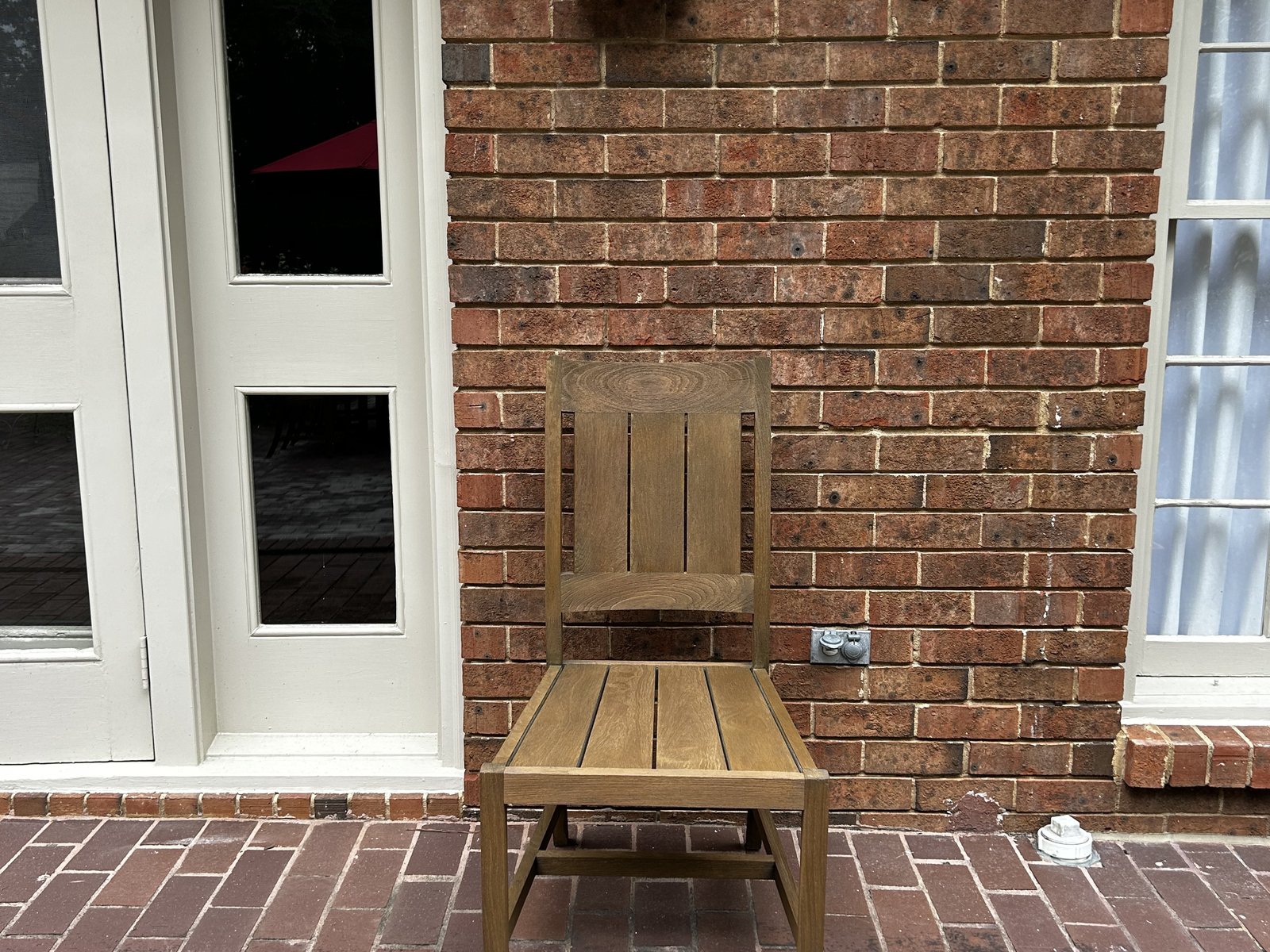 Restored teak dining chair, after