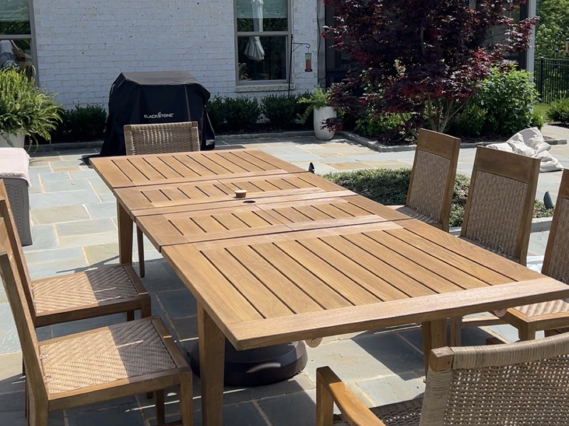 Restored wicker dining chairs, after